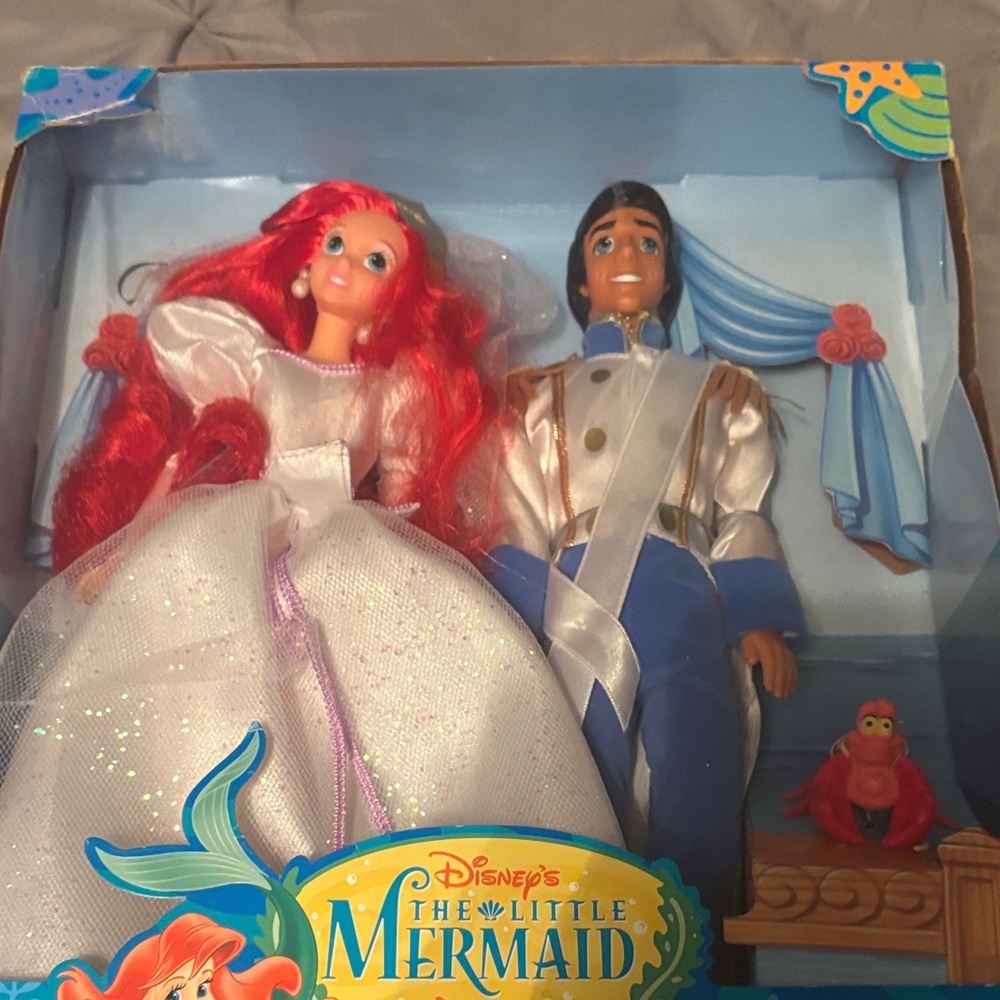 Disney Little Mermaid Wedding Gift Set Ariel Prince Eric Mattel 1997 Sealed box